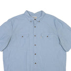 CARHARTT Mens Blue Short Sleeve Shirt 2XL Cotton Blend Workwear Casual