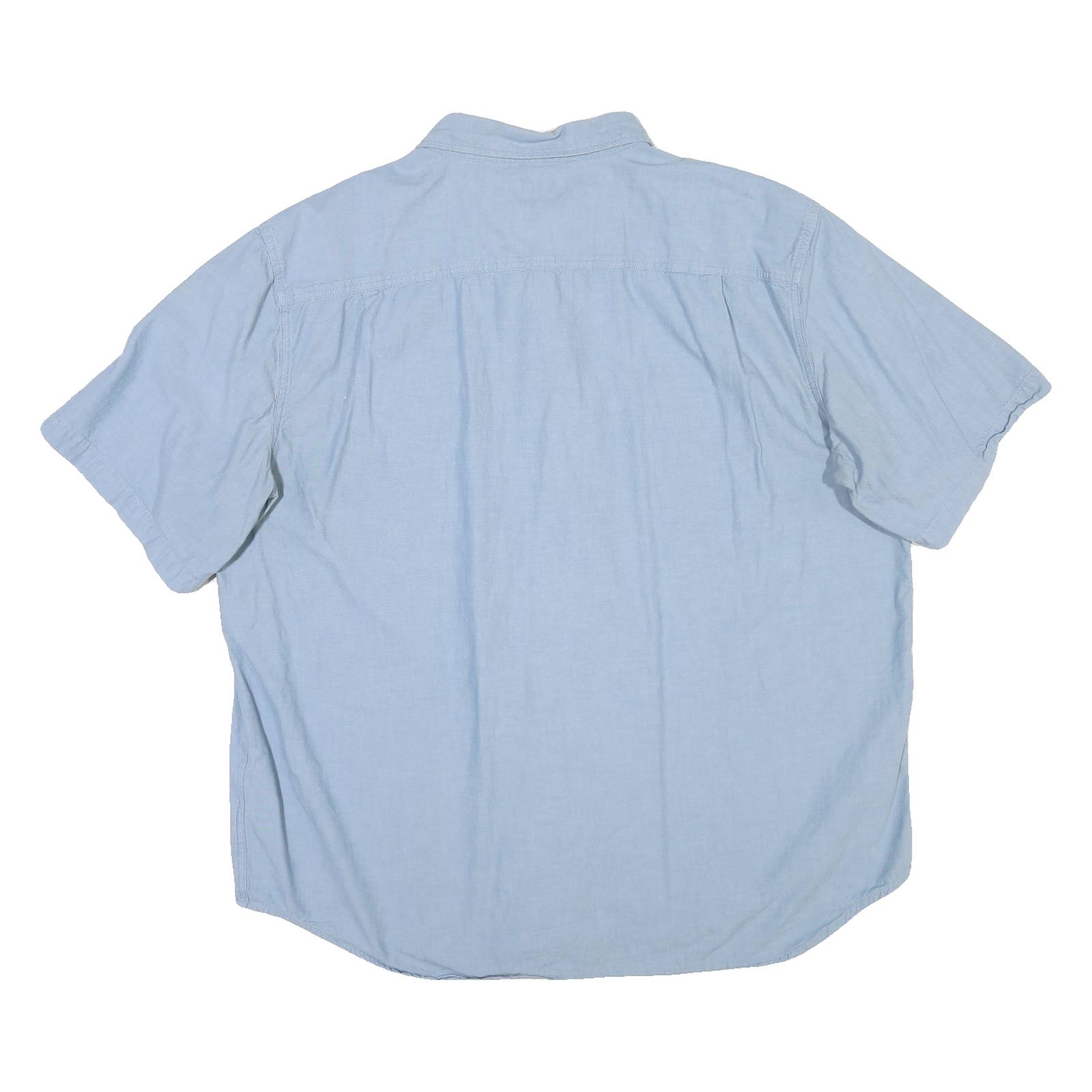 CARHARTT Mens Blue Short Sleeve Shirt 2XL Cotton Blend Workwear Casual