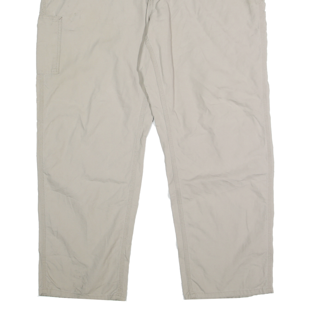 CARHARTT Mens Cotton Beige Relaxed Straight Trousers W42 L32 Workwear Casual