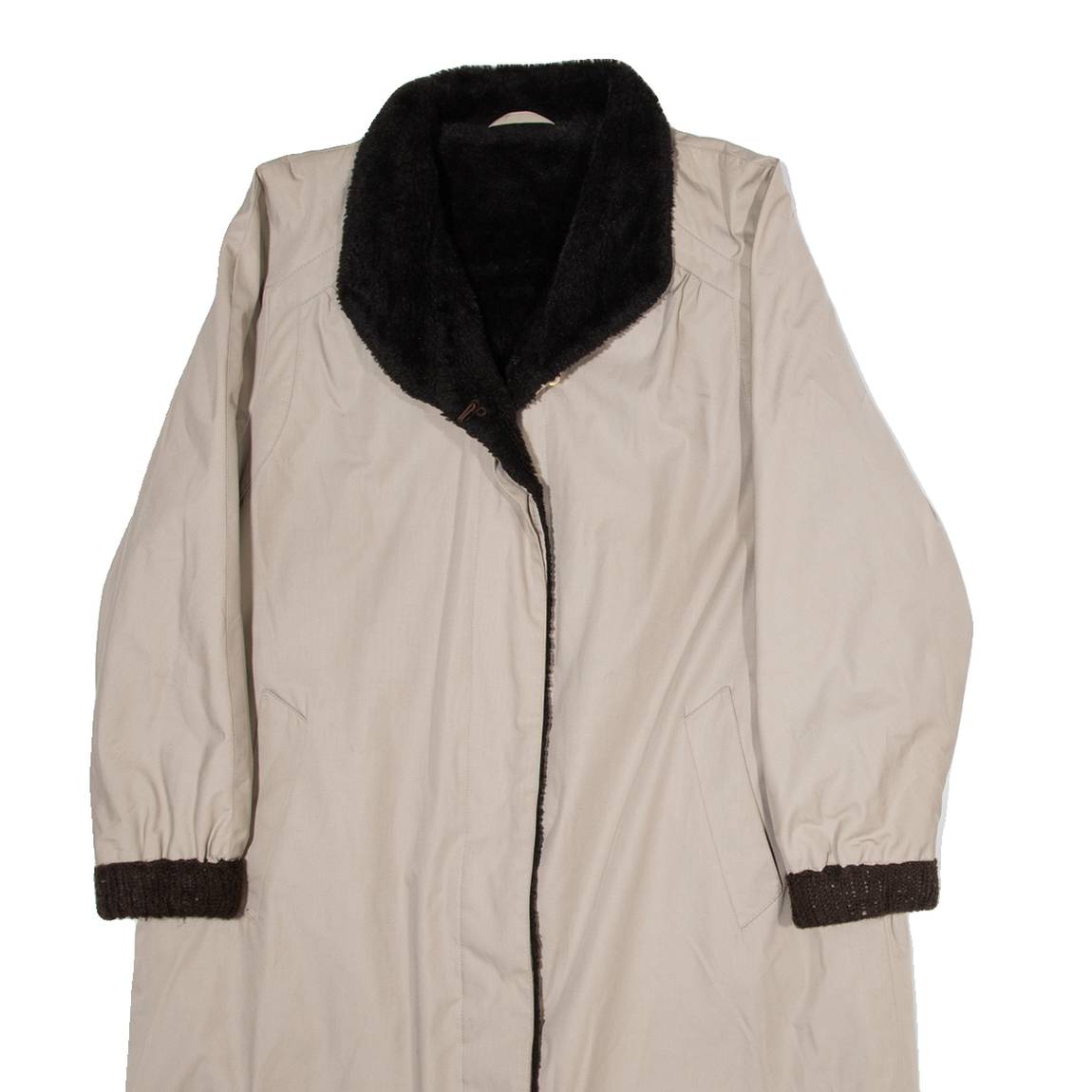 NINO Sherpa Lined Womens Overcoat Jacket Beige M