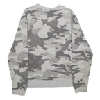 CHAMPION Mens Grey Camouflage Crew Neck M Cotton Blend Pullover Sweatshirt