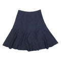 LARRY LEVINE Womens Blue Flare Midi Cotton Blend Skirt M Comfortable Stylish