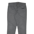 MICHAEL KORS Mens Cotton Blend Grey Regular Straight Trousers W32 L30 Casual Zip