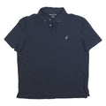 NAUTICA Mens Navy Blue Short Sleeve Polo Shirt XL Cotton Blend Classic