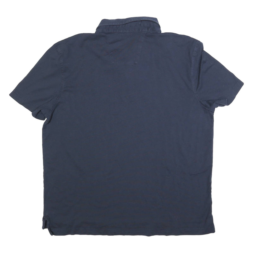 NAUTICA Mens Navy Blue Short Sleeve Polo Shirt XL Cotton Blend Classic
