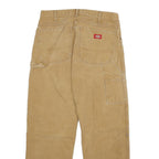 DICKIES Mens Regular Fit Beige Cotton Blend Zip Trousers W32 L30 Workwear