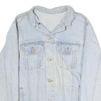 Mens Light Blue Cotton Button Denim Jacket M Casual Classic Fit Plain