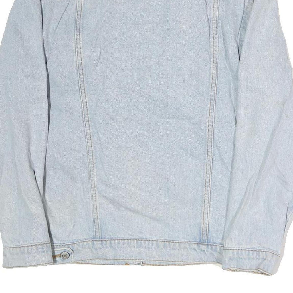 Mens Light Blue Cotton Button Denim Jacket M Casual Classic Fit Plain