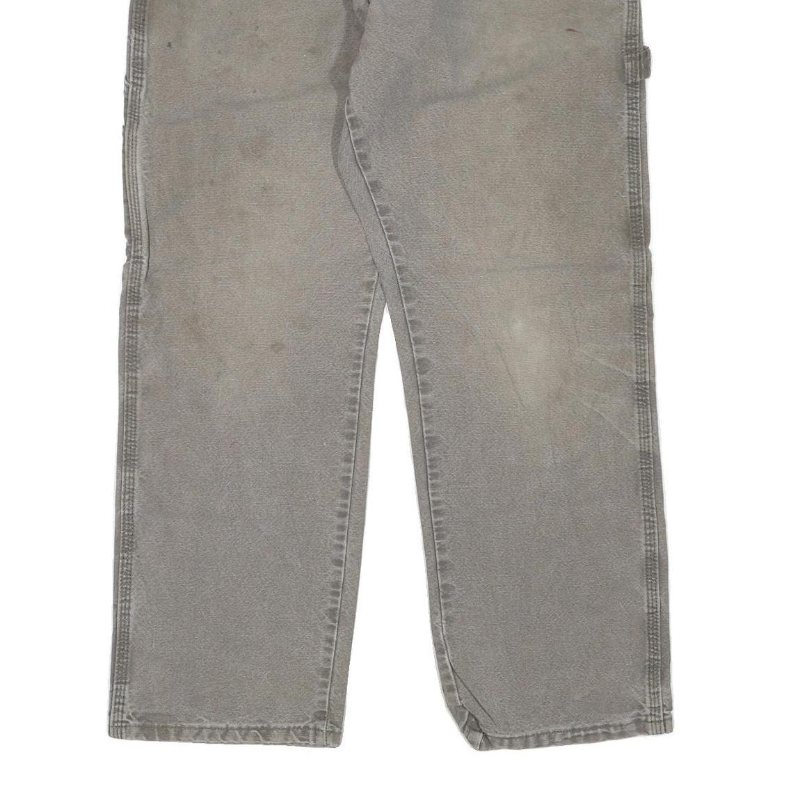 DICKIES Mens Regular Fit Beige Cotton Blend Carpenter Trousers W32 L30 Workwear