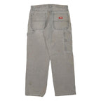 DICKIES Mens Regular Fit Beige Cotton Blend Carpenter Trousers W32 L30 Workwear