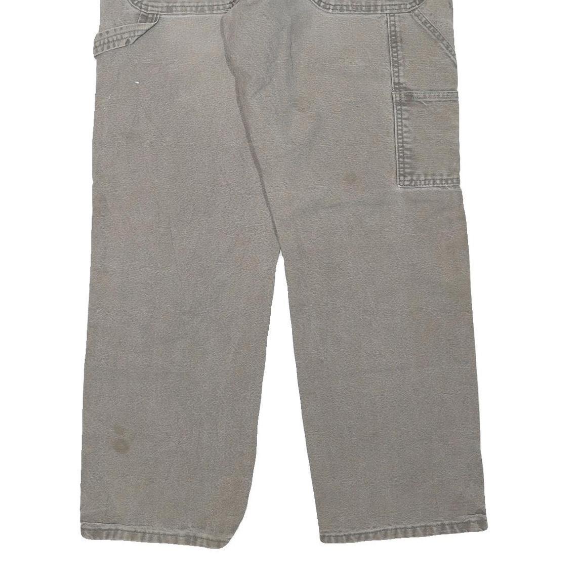 DICKIES Mens Regular Fit Beige Cotton Blend Carpenter Trousers W32 L30 Workwear