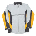 ASICS Womens Grey & Yellow Sports Jacket UK 12 Polyester Blend Zip Athletic Fit