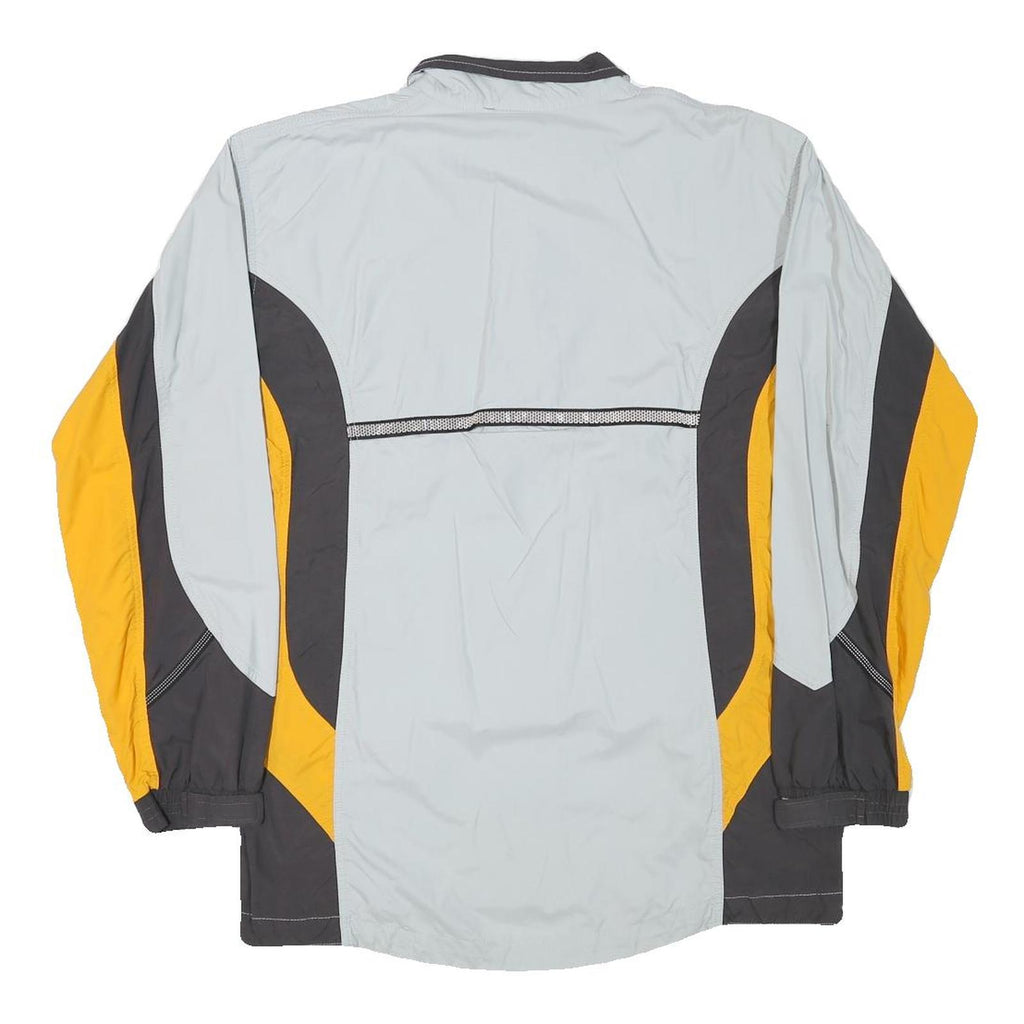 ASICS Womens Grey & Yellow Sports Jacket UK 12 Polyester Blend Zip Athletic Fit