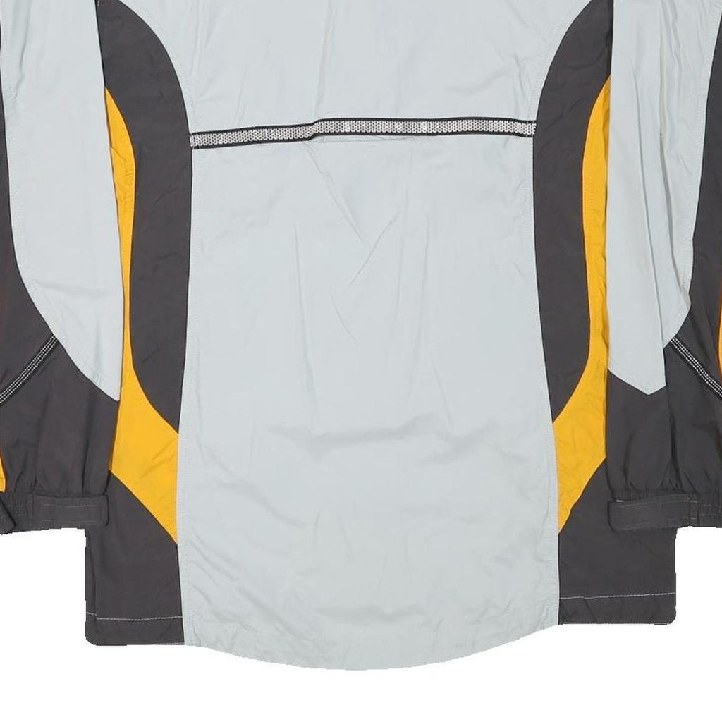 ASICS Womens Grey & Yellow Sports Jacket UK 12 Polyester Blend Zip Athletic Fit