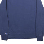 CHAMPION Mens Blue Pullover Crew Neck S Embroidered Logo Sweatshirt Cotton Blend
