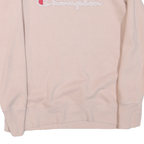 CHAMPION Womens Pink Cotton Blend Crew Neck S Sweatshirt Embroidered Logo