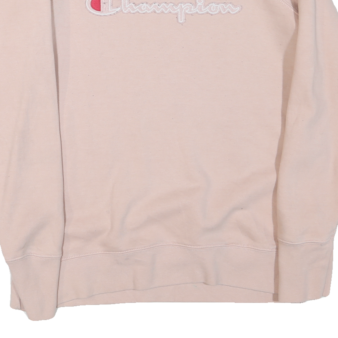 CHAMPION Womens Pink Cotton Blend Crew Neck S Sweatshirt Embroidered Logo
