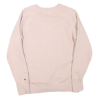 CHAMPION Womens Pink Cotton Blend Crew Neck S Sweatshirt Embroidered Logo