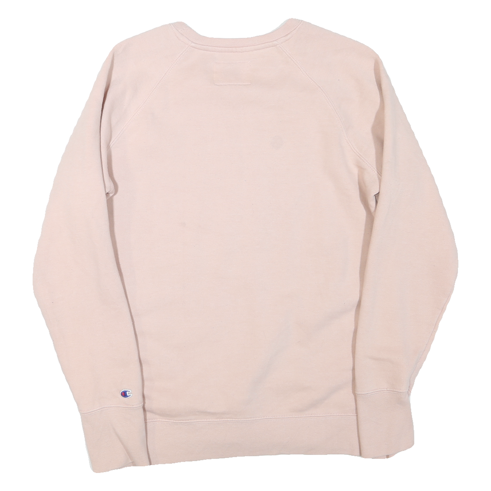 CHAMPION Womens Pink Cotton Blend Crew Neck S Sweatshirt Embroidered Logo