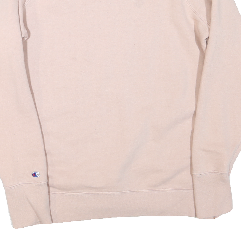 CHAMPION Womens Pink Cotton Blend Crew Neck S Sweatshirt Embroidered Logo