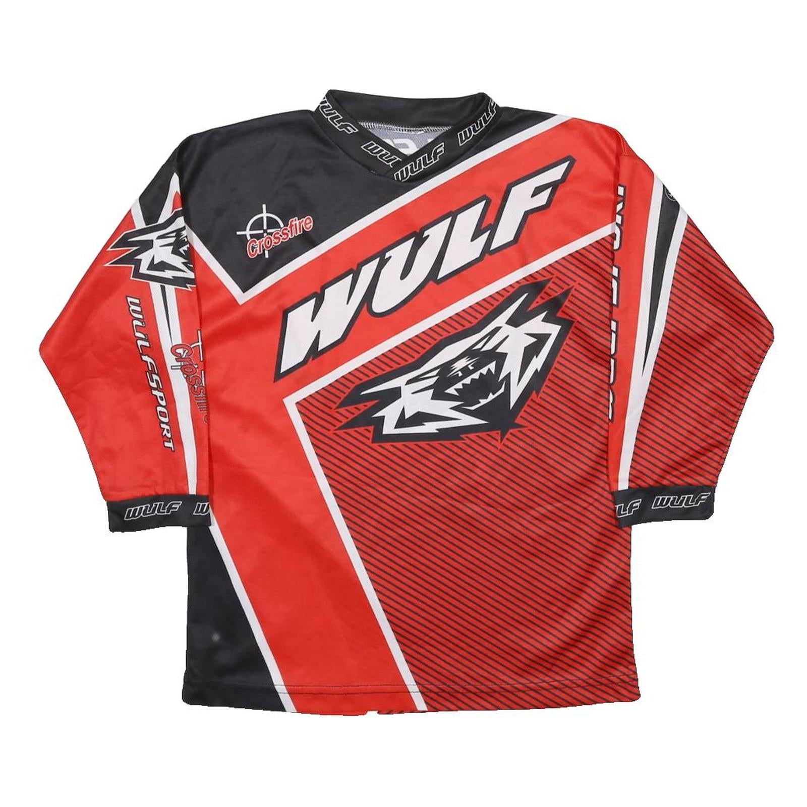 WULF Boys Red & Black Crossfire Graphic Long Sleeve Crew Neck T-Shirt M