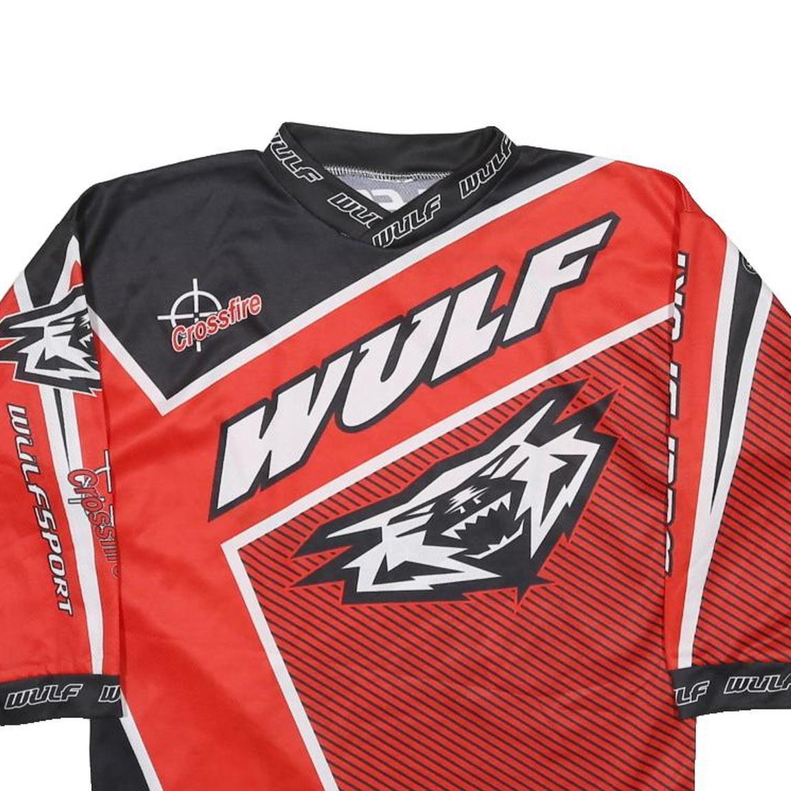 WULF Boys Red & Black Crossfire Graphic Long Sleeve Crew Neck T-Shirt M