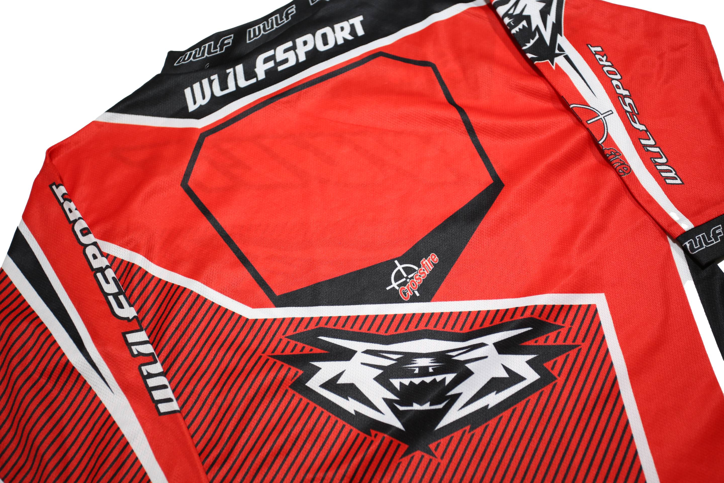 WULF Boys Red & Black Crossfire Graphic Long Sleeve Crew Neck T-Shirt M