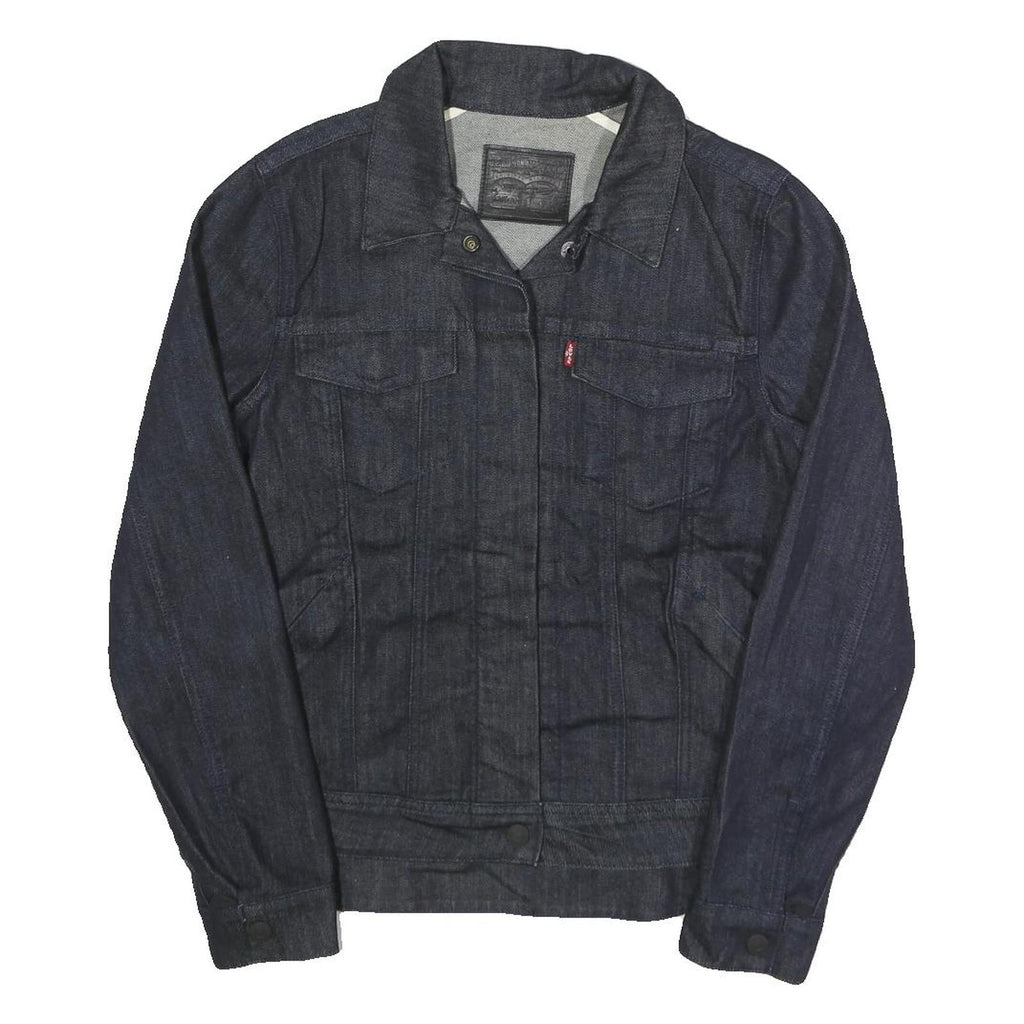 LEVI'S Womens Blue Denim Jacket XS Cotton Blend Plain Button Closure Classic