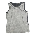 BANANA REPUBLIC Womens Black & Grey Sleeveless Round Neck Printed Top M Smart