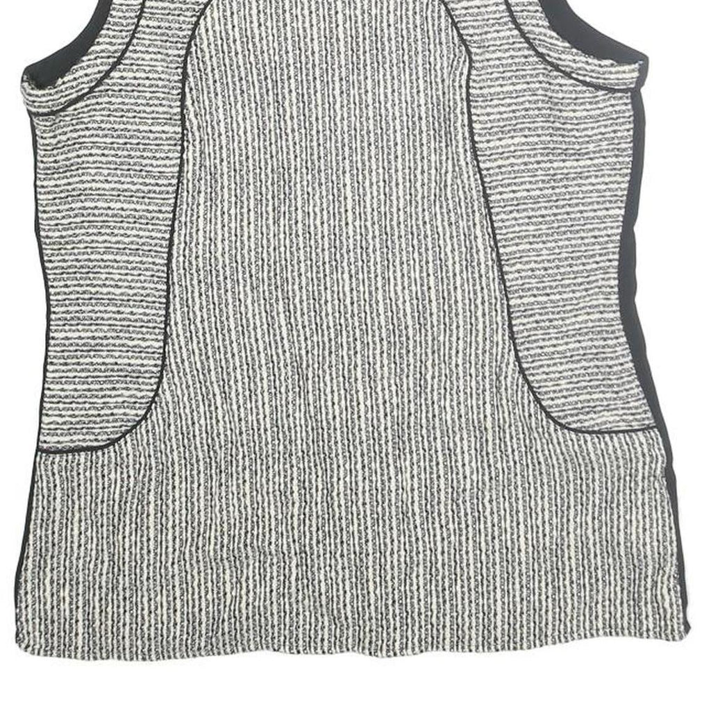 BANANA REPUBLIC Womens Black & Grey Sleeveless Round Neck Printed Top M Smart