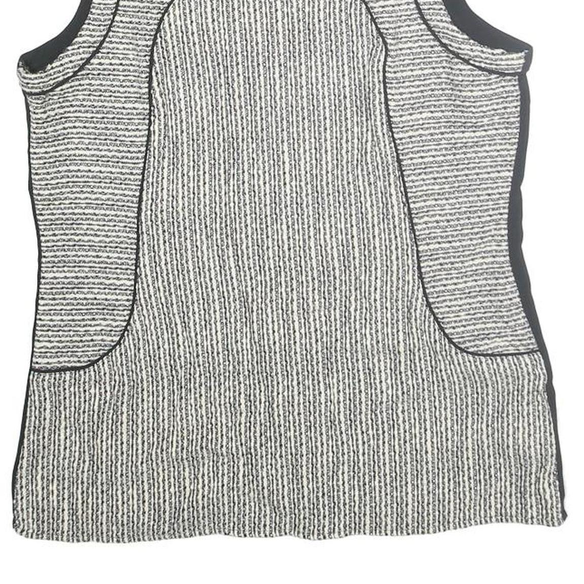 BANANA REPUBLIC Womens Black & Grey Sleeveless Round Neck Printed Top M Smart