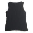 BANANA REPUBLIC Womens Black & Grey Sleeveless Round Neck Printed Top M Smart