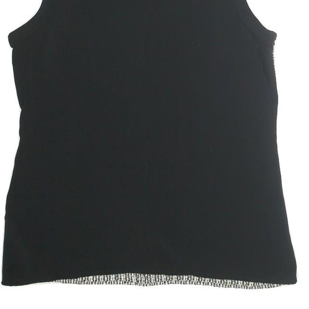 BANANA REPUBLIC Womens Black & Grey Sleeveless Round Neck Printed Top M Smart