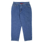 LL BEAN Fleece Lined Womens Jeans Blue Regular Mom W32 L28