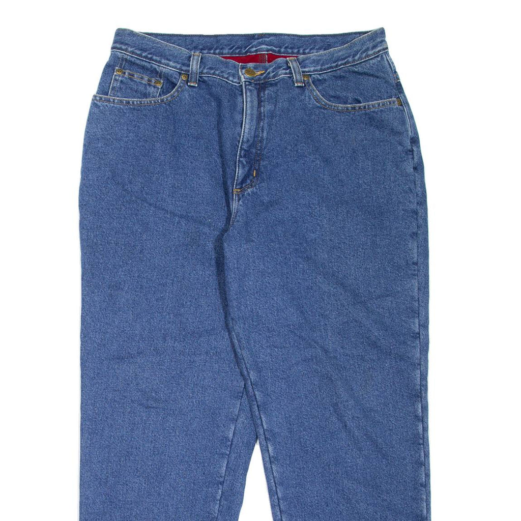 LL BEAN Fleece Lined Womens Jeans Blue Regular Mom W32 L28