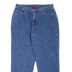 LL BEAN Fleece Lined Womens Jeans Blue Regular Mom W32 L28