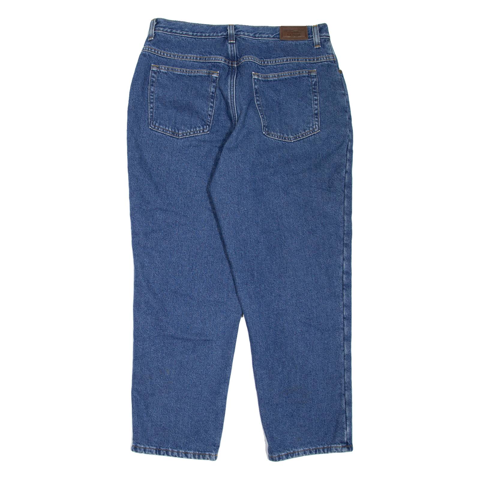 LL BEAN Fleece Lined Womens Jeans Blue Regular Mom W32 L28