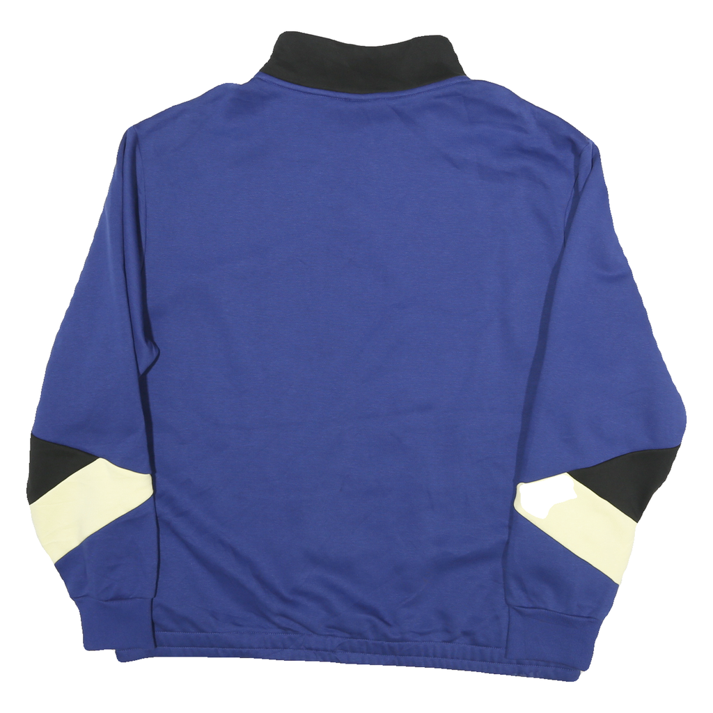 PUMA Mens Blue & Black Cotton Blend Sweatshirt 2XL Quarter Zip Pullover