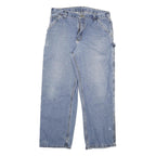 CARHARTT Mens Relaxed Blue Denim Jeans W34 L29 Workwear Zip Closure