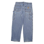 CARHARTT Mens Relaxed Blue Denim Jeans W34 L29 Workwear Zip Closure
