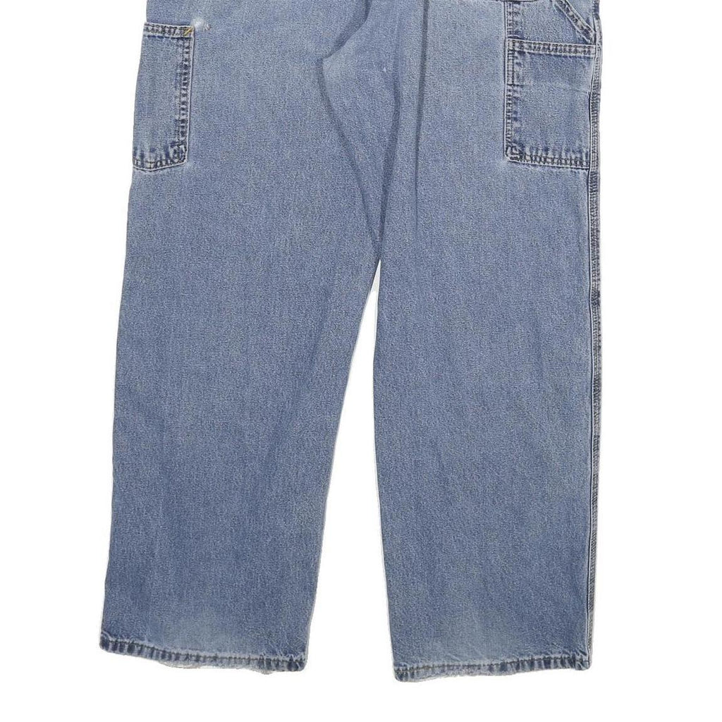 CARHARTT Mens Relaxed Blue Denim Jeans W34 L29 Workwear Zip Closure