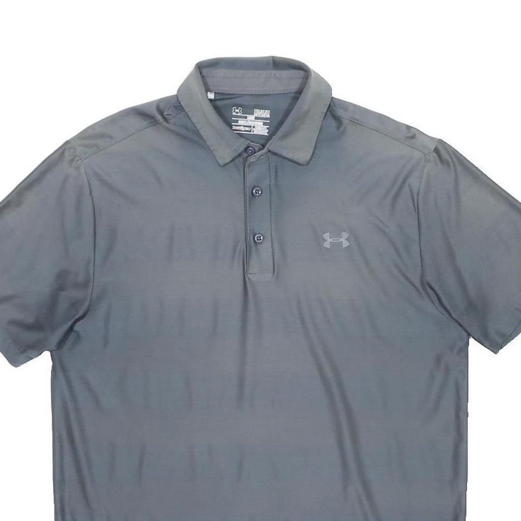 UNDER ARMOUR Mens Grey Polo Shirt M Performance Athletic Short Sleeve