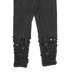 LEE Womens Regular Fit Black Denim Jeans W26 L27 Button Embellished