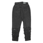 LEE Womens Regular Fit Black Denim Jeans W26 L27 Button Embellished