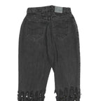 LEE Womens Regular Fit Black Denim Jeans W26 L27 Button Embellished