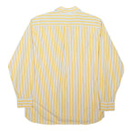 TOMMY HILFIGER Mens Yellow & White Striped Shirt L Classic Fit Cotton Blend