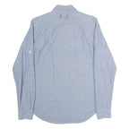 VINTAGE RED Mens Blue Cotton Shirt M Classic Long Sleeve Button Down Casual