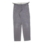 CARHARTT Mens Cotton Blend Relaxed Grey Cargo Trousers W28 L32 Workwear Zip