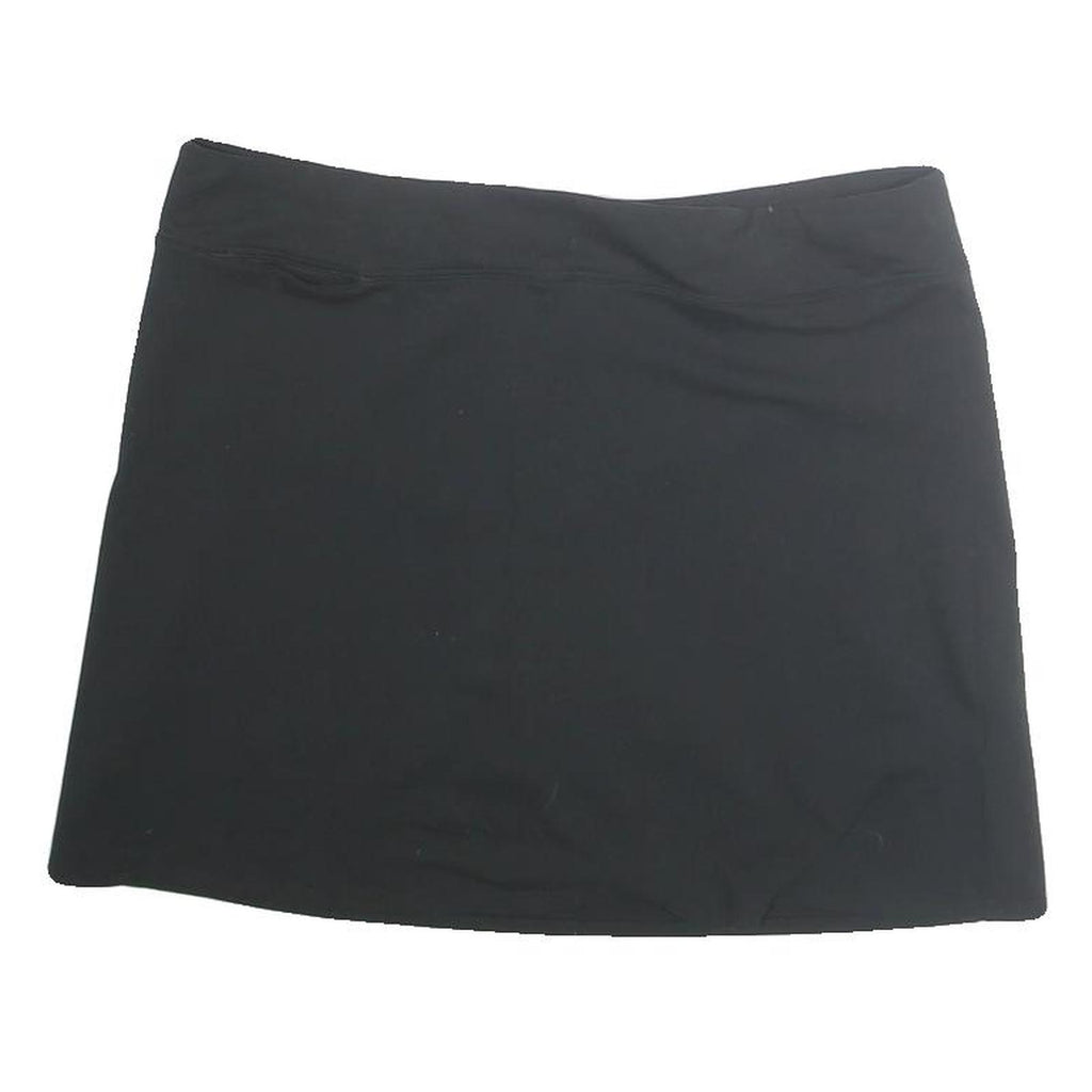 ADIDAS Womens Black Mini Cotton Blend Plain Skirt L Sports Casual Activewear