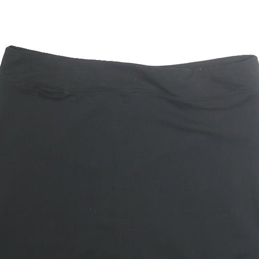 ADIDAS Womens Black Mini Cotton Blend Plain Skirt L Sports Casual Activewear